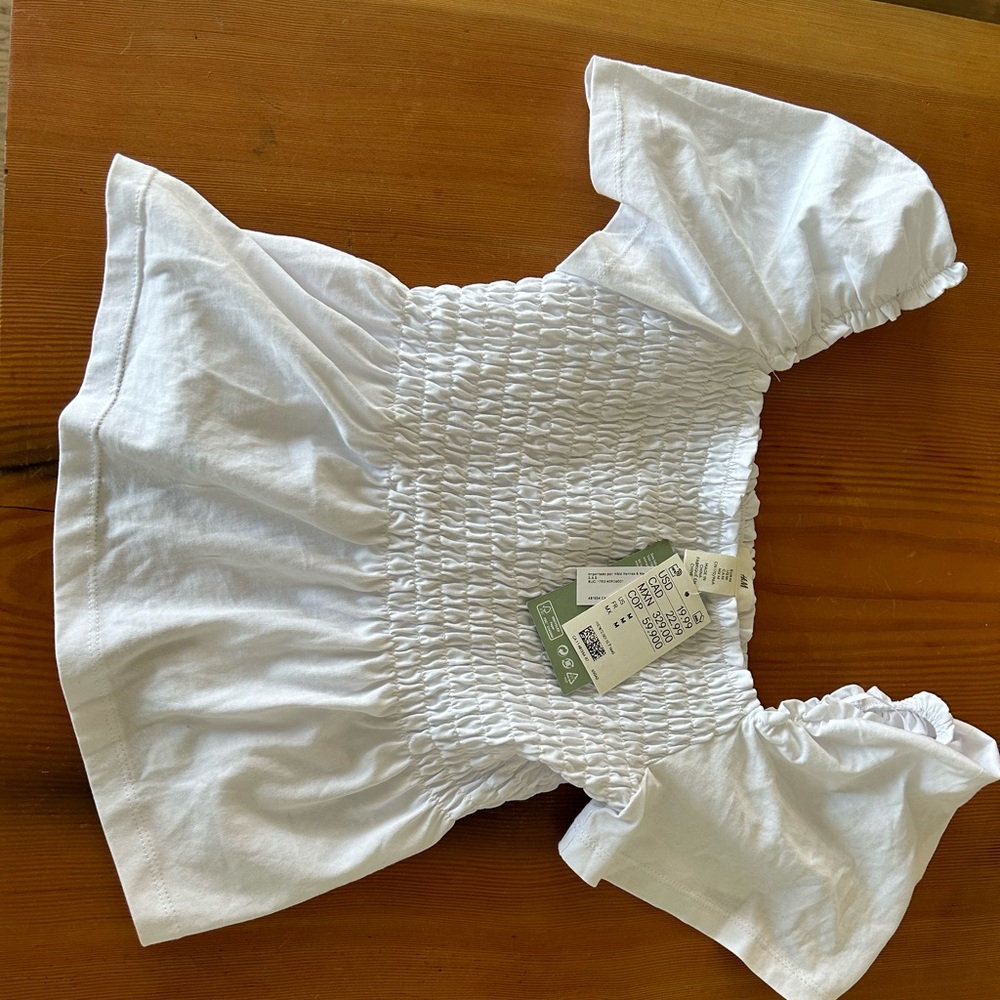 White Peplum Top NWT